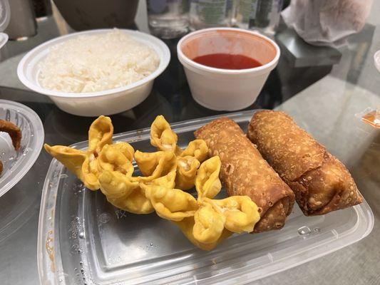 Fried Cream Cheese Wonton and Egg Rolls