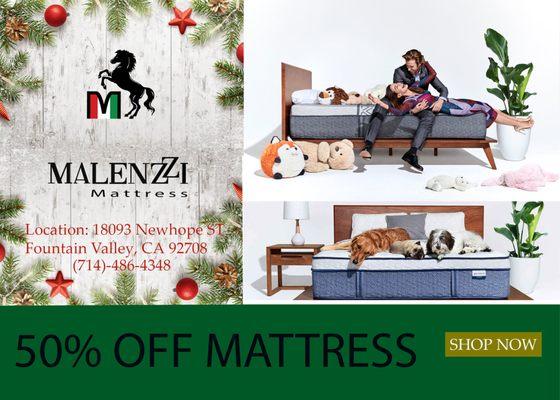 Holiday Sale!! Come to our store front to check out our deals on mattresses!