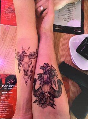 Zodiac his and her tattoos