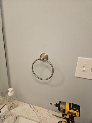 bathroom hardware install