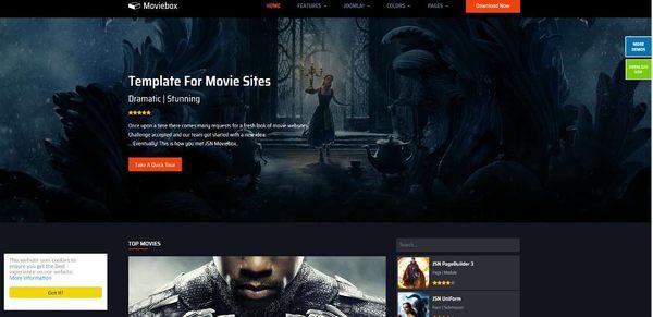 Movie Box Template for Website Design