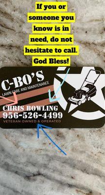 C-Bo’s Lawncare and Maintenance