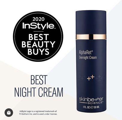 AlphaRet was awarded InStyle magazine's Best Night Cream in 2020. Almost everyone needs retinol!