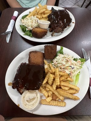 Half rack rib dinner. Smoked in their smoker. Super tender.