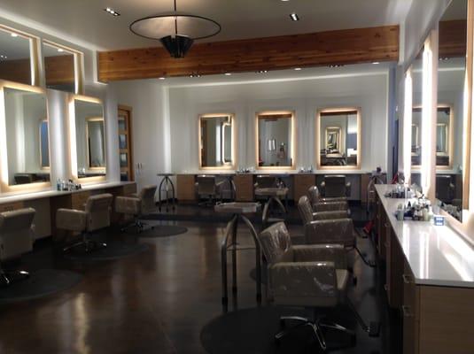 Recently updated salon floor at Indira Salon and Spa Green Bay, the midwest's  premier Aveda Salons with locations in Green Bay and Chicago.