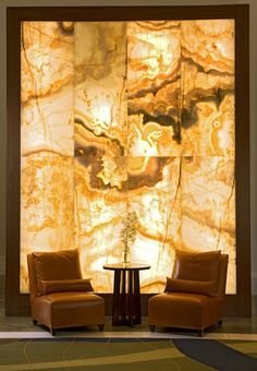 Special effects - LED lights Onyx foyer wall