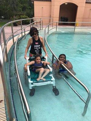 Pool accesible for people in wheelchairs