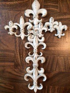 WHITE DISTRESSED FDL CROSS