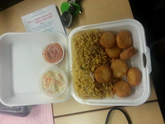 Fried "scallops" and fried rice