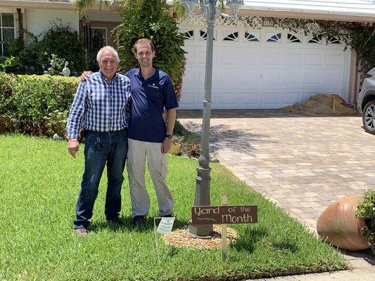 One of our customers won Yard of the Month in his Neighborhood!