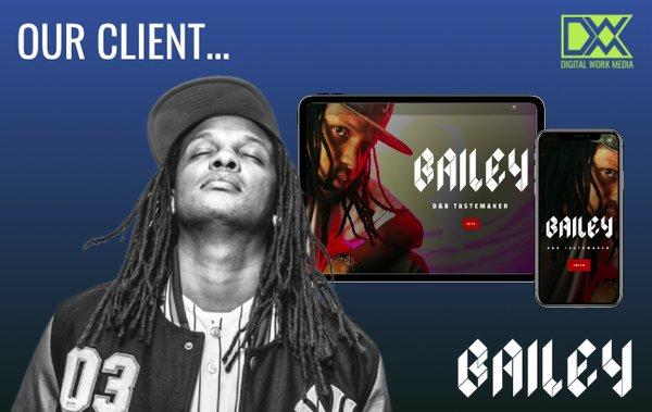 Updated our client, Bailey online presence hub to reach his audience and share his music.