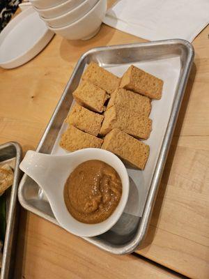 Fried Tofu with peanut soup