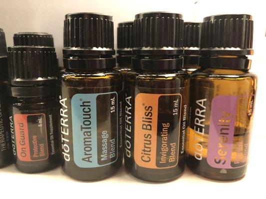 Oils used during relaxing facials, customized for each client.