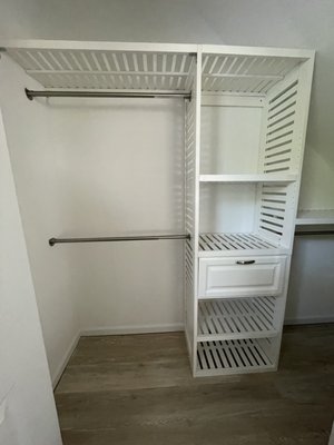 Closet organizer in the guest bedroom for a client's beautiful home in West Cape May