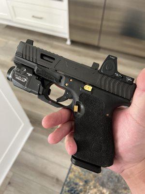 Stipple, Internal Upgrade, Trigger Tuning, Optic install, New Slide, Spring replacement, & Pin swap