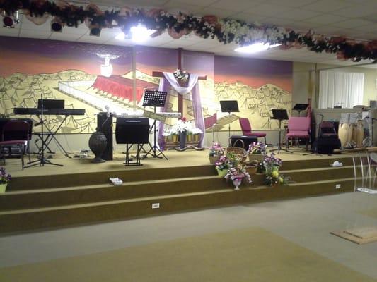 Praise Team Stage and Alter.