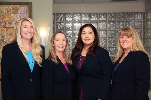 We have the friendliest front office staff ready to welcome you! Pictured from left to right: Cindy S., Linda, Cindy F. and Debra.