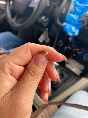 "Almond" shaped nails.