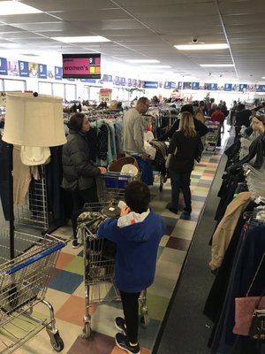 Sooo this was the line in front of me with at least 7-10 people behind me 50% off everything the last Saturday of the month.