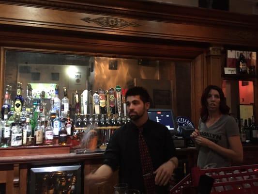 The beautifully restored back bar at Pints on Penn.