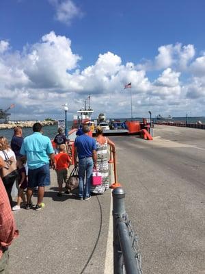 Awaiting embarkment at Marblehead, OH.