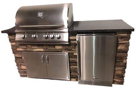 6′ Kitchen Island with build in 32" BBQ, refrigerator, cabinet Stainless steal. Contact us for pricing