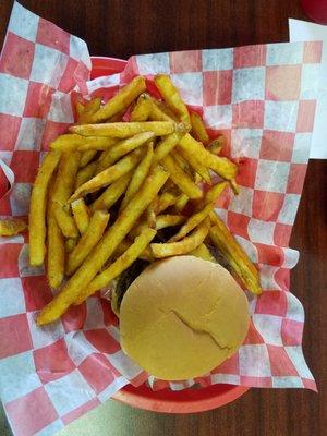 Cheeseburger with Spicey Fries