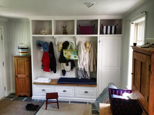 Custom built in mudroom