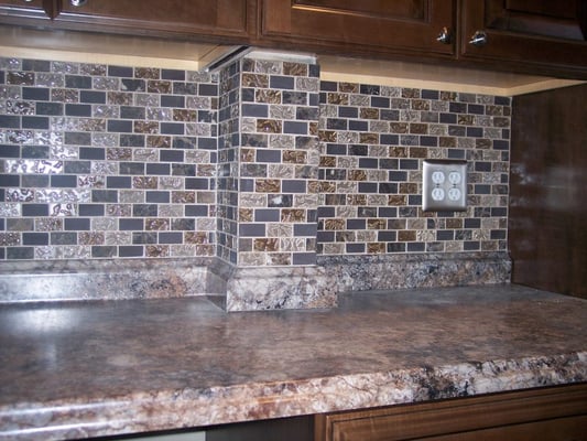 Custom kitchen tile backsplash