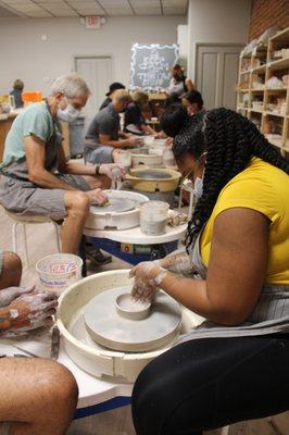 Wheel Throwing at Open Workshop and Clay Date Night...