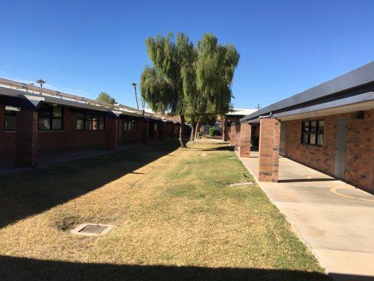 Courtyard between classrooms