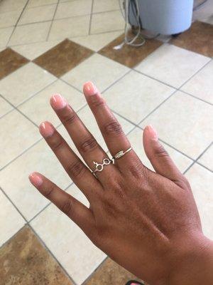 Nude SNS nails