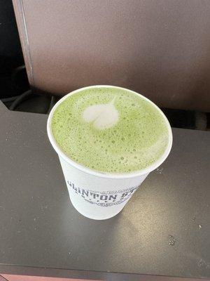 Hot oat milk matcha