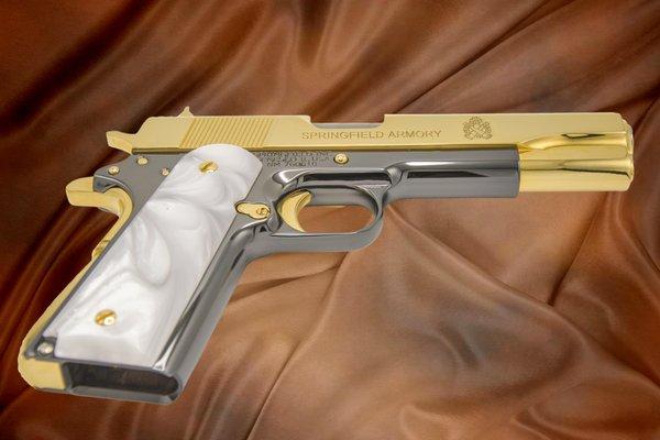 Springfield Armory 1911 MIL-SPEC - 24K GOLD & BLACK CHROME PLATED