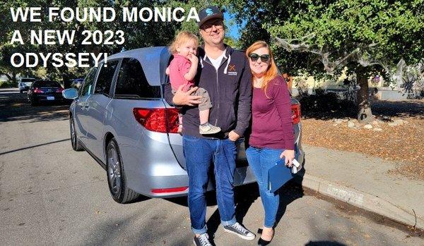 We found Monica a brand new 2023 Honda Odyssey EX FWD Minivan, in Lunar Silver Metallic, for her family! Delivered.