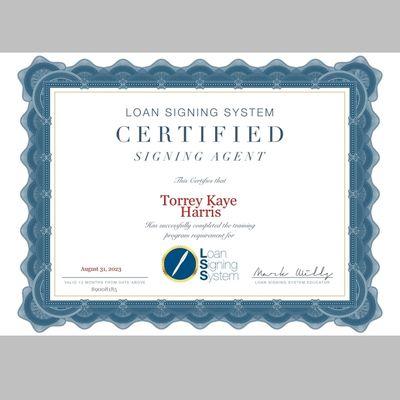 I am a certified loan signing agent!