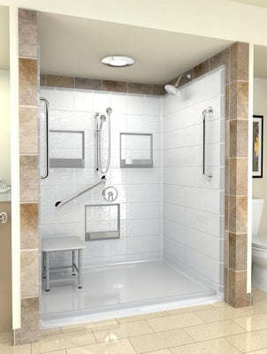 Accessible shower with a variety of features!