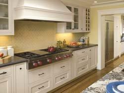 Wonderful inset beaded painted white cabinets. So classic.