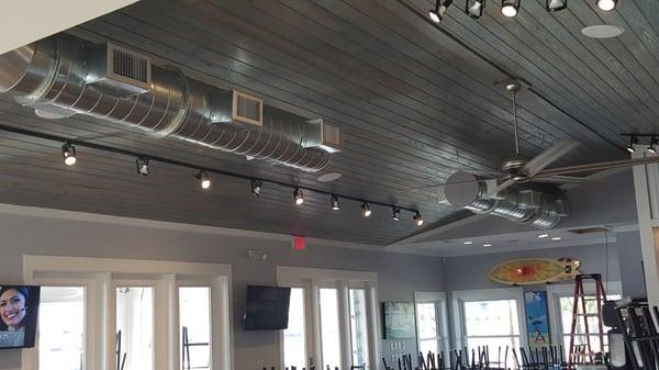 New exposed metal duct for Safe Harbor Seafood.