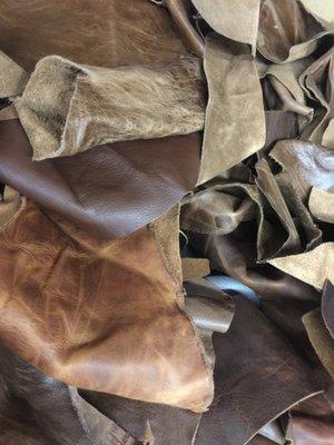 scrap leather.. black,tan, brown, 1 sqft about