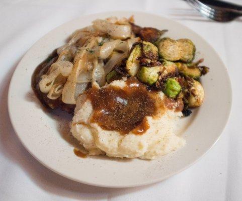 Smothered "hamburger" steak