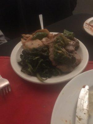 Pork with broccoli rabe and potatoes