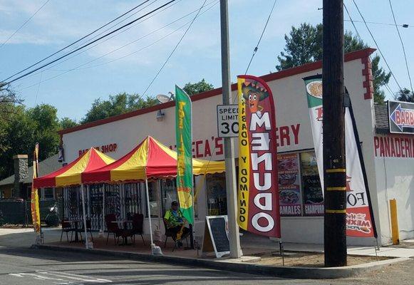 Outdoor seating to enjoy your Menudo on a nice Sunday morning