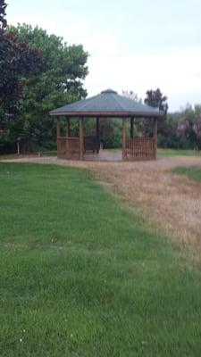 The gazebo in the middle of the park