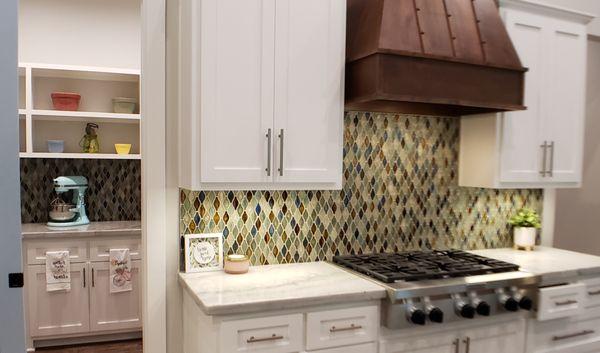 Parade Home 2019.  Glass mosaic backsplash.