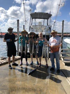 Here's a nice group from Michigan they did a three-quarter day fishing trip a board the Seacross with Capt. Ralph