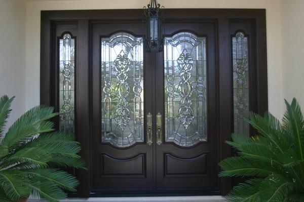 Entry glass is our specialty. We work with door companies to create a beautiful welcome in your home