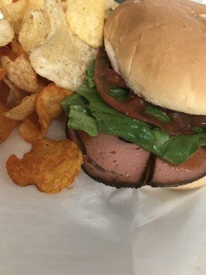 Smoked Bologna Sandwich!