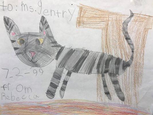 To: Teacher Ms. Gentry From:  Rebecca Thank you, Rebecca. It's so beautiful cat!