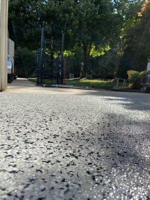 Two-car garage epoxy floor coating.